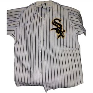 VTG Wilson White Sox #42 Baseball Jersey White w/ Pinstripes XL Made In The USA